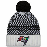 Tampa Bay Buccaneers New Era Women's 2023 NFL Crucial Catch Cuffed Pom Knit Hat - Black/White cheap