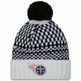 Tennessee Titans New Era Women's 2023 NFL Crucial Catch Cuffed Pom Knit Hat - Black/White cheap