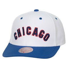Chicago Cubs Cooperstown Collection Pro Crown Snapback Hat - White | Mitchell & Ness