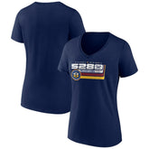 Denver Nuggets Women's Announcer V-Neck T-Shirt sale - Navy outlet