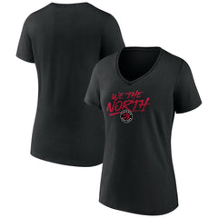 Toronto Raptors Women's Announcer V-Neck T-Shirt - Black outlet