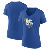 Golden State Warriors Women's Huddle V-Neck T-Shirt sale - Royal discount