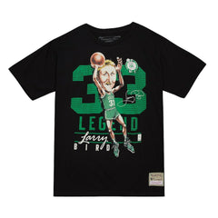 Larry Bird Boston Celtics Hardwood Classics Caricature T-Shirt - Black | Mitchell & Ness shop