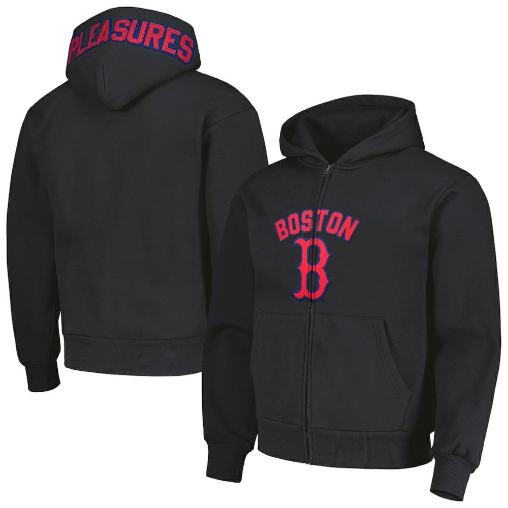 Boston Red Sox PLEASURES Opening Day Full-Zip Hoodie - Black