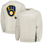 Milwaukee Brewers PLEASURES Ballpark Pullover Sweatshirt - Gray