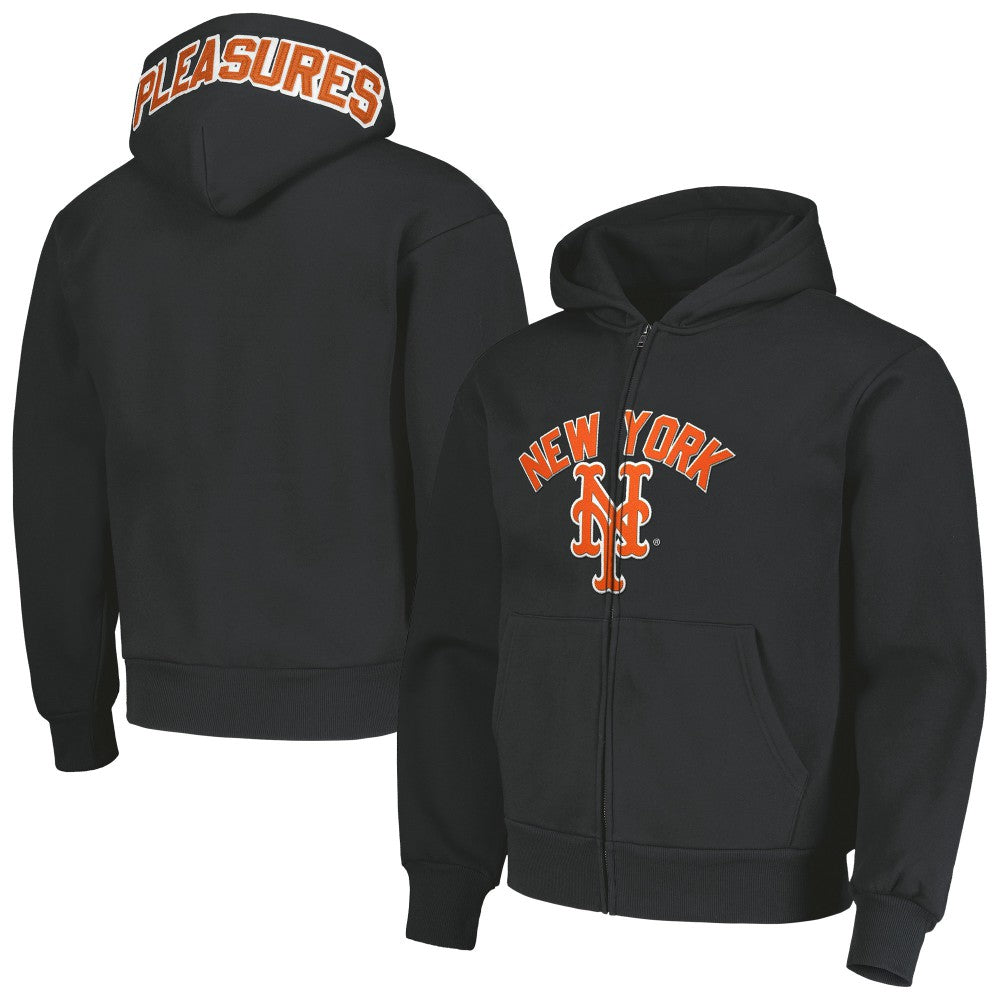 New York Mets PLEASURES Opening Day Full-Zip Hoodie - Black