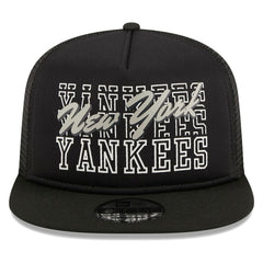 New York Yankees Street Team A-Frame Trucker 9FIFTY Snapback Hat - Black | New Era