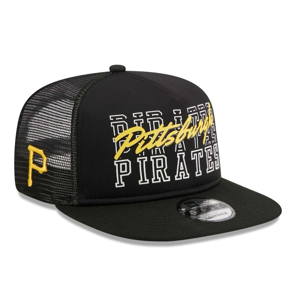 Pittsburgh Pirates Street Team A-Frame Trucker 9FIFTY Snapback Hat - Black | New Era