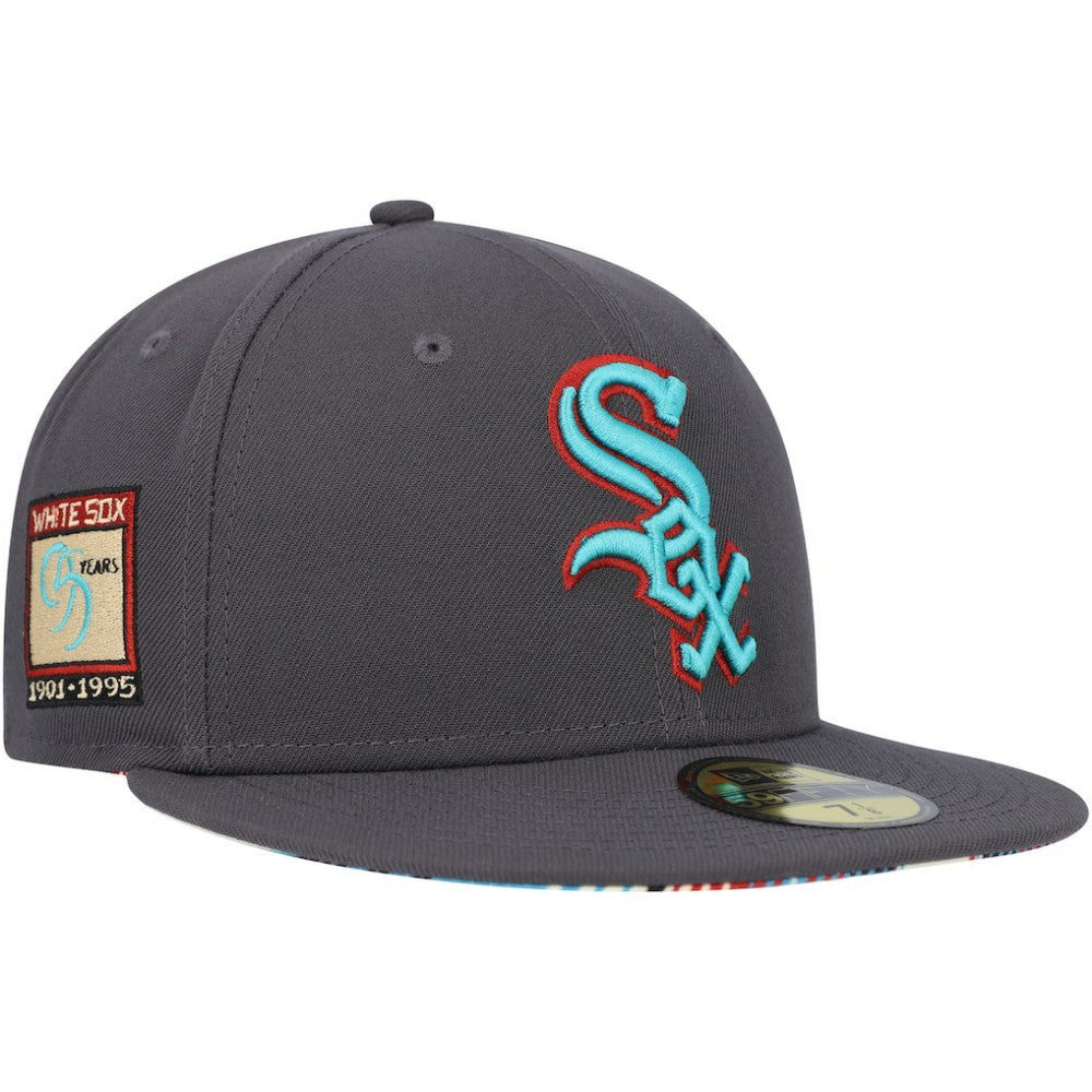 Chicago White Sox Print Undervisor 59FIFTY Fitted Hat - Graphite | New Era
