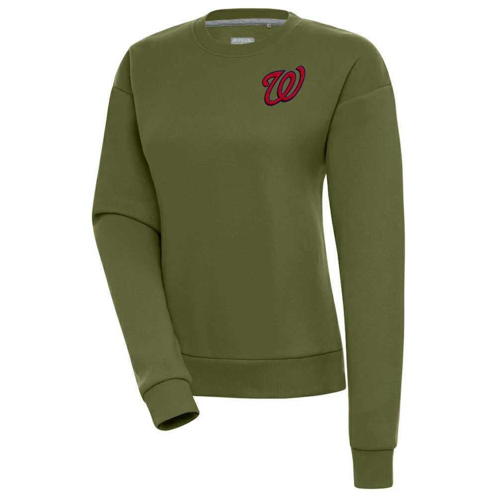 Washington Nationals Antigua Women's Victory Pullover Sweatshirt - Olive