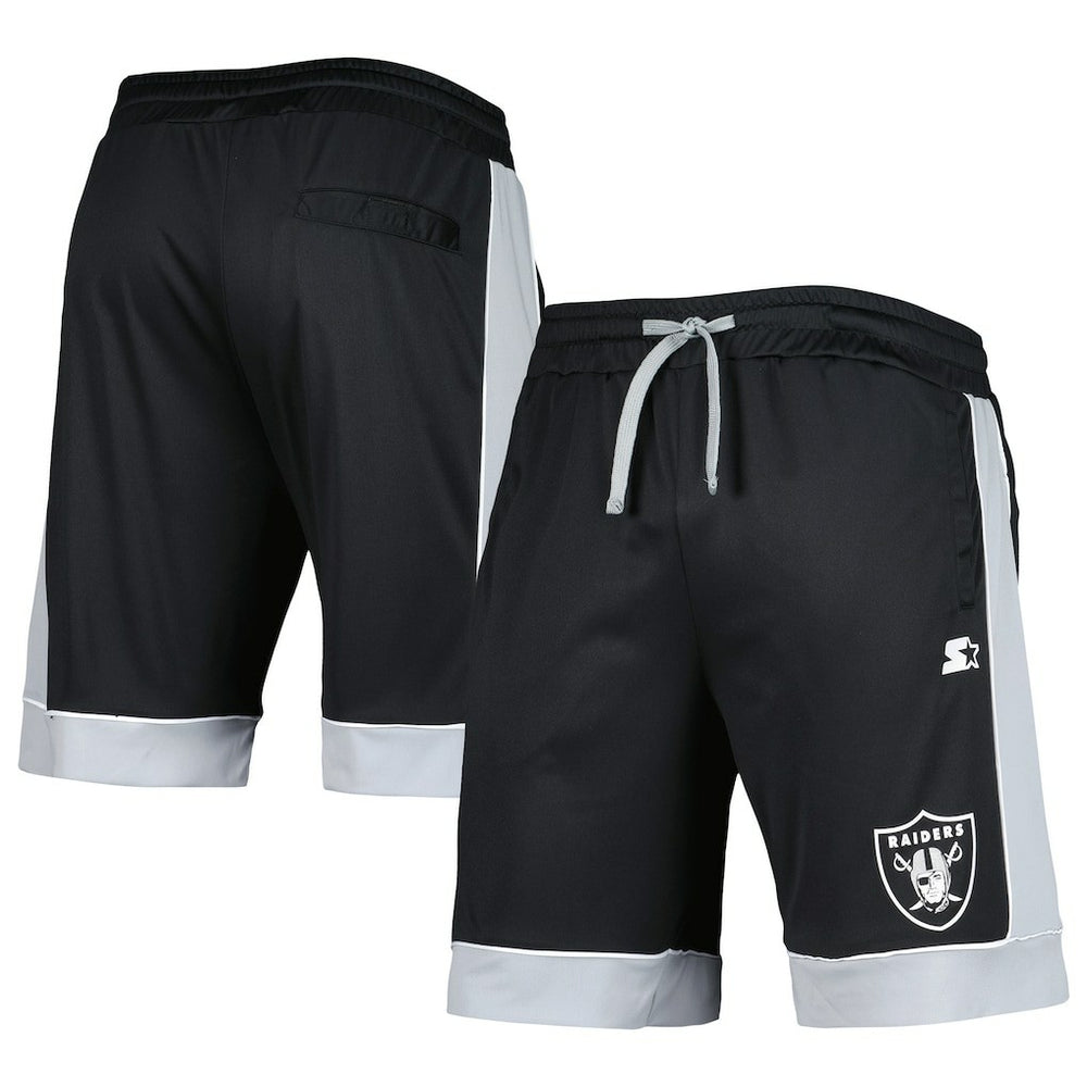 Las Vegas Raiders G-III Sports by Carl Banks Fan Favorite Fashion Shorts -Black/Silver discount