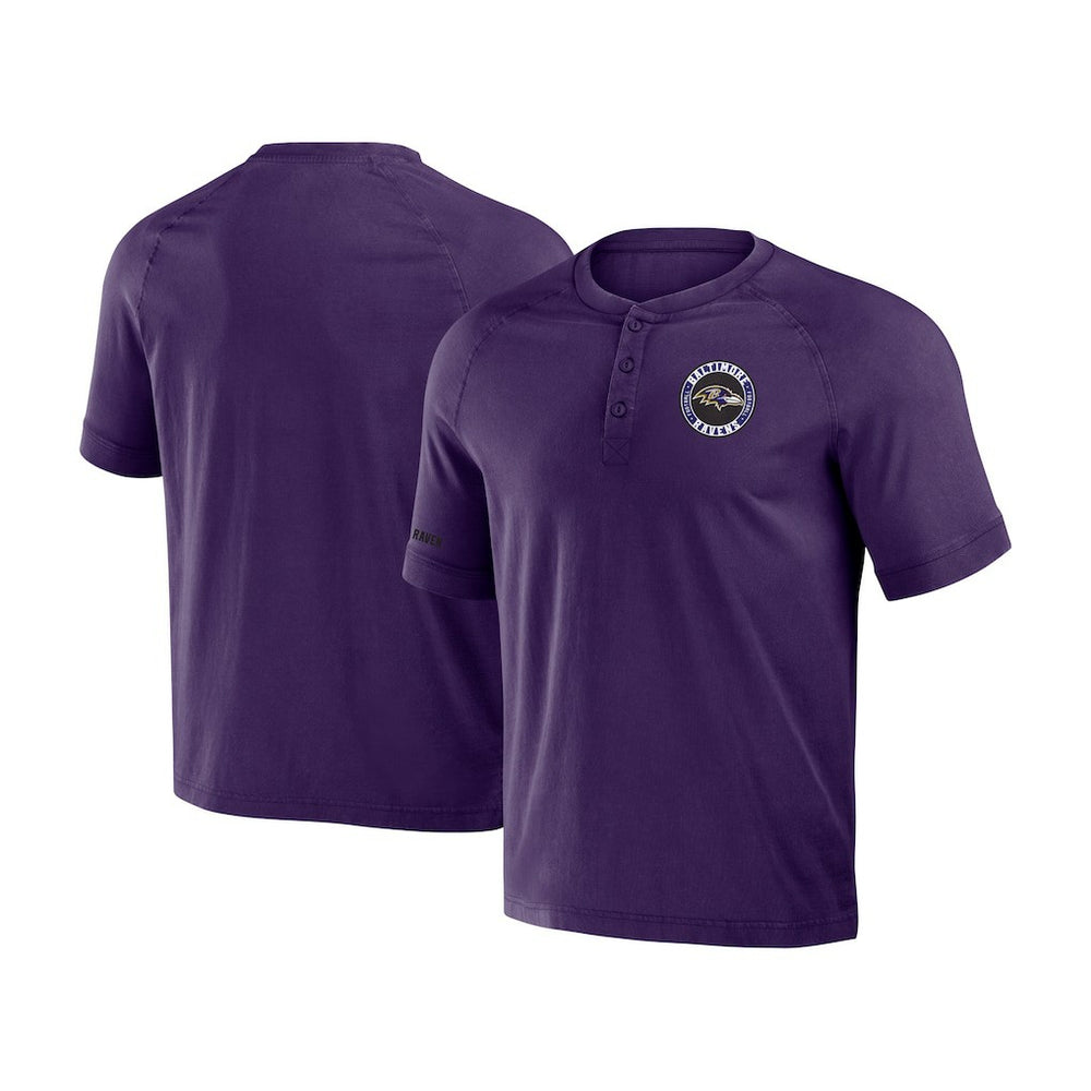 Baltimore Ravens NFL x Darius Rucker Collection Washed Raglan Henley T-Shirt - Purple online