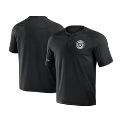 Las Vegas Raiders NFL x Darius Rucker Collection Washed Raglan Henley T-Shirt - Black on sale