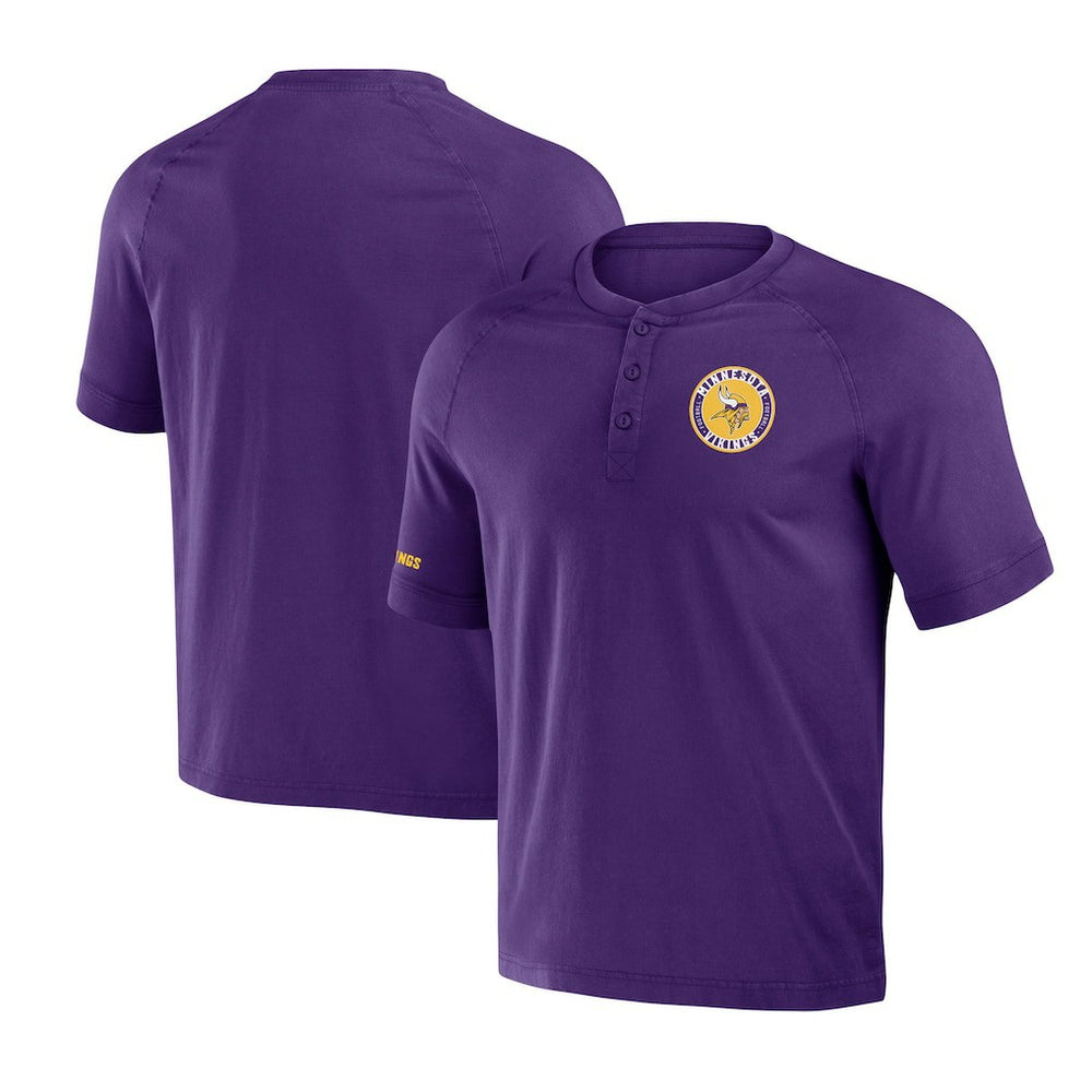 Minnesota Vikings NFL x Darius Rucker Collection Washed Raglan Henley T-Shirt - Purple online