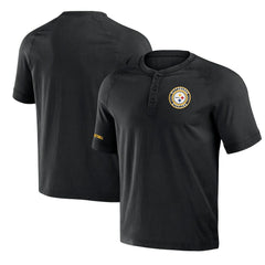 Pittsburgh Steelers NFL x Darius Rucker Collection Washed Raglan Henley T-Shirt - Black outlet