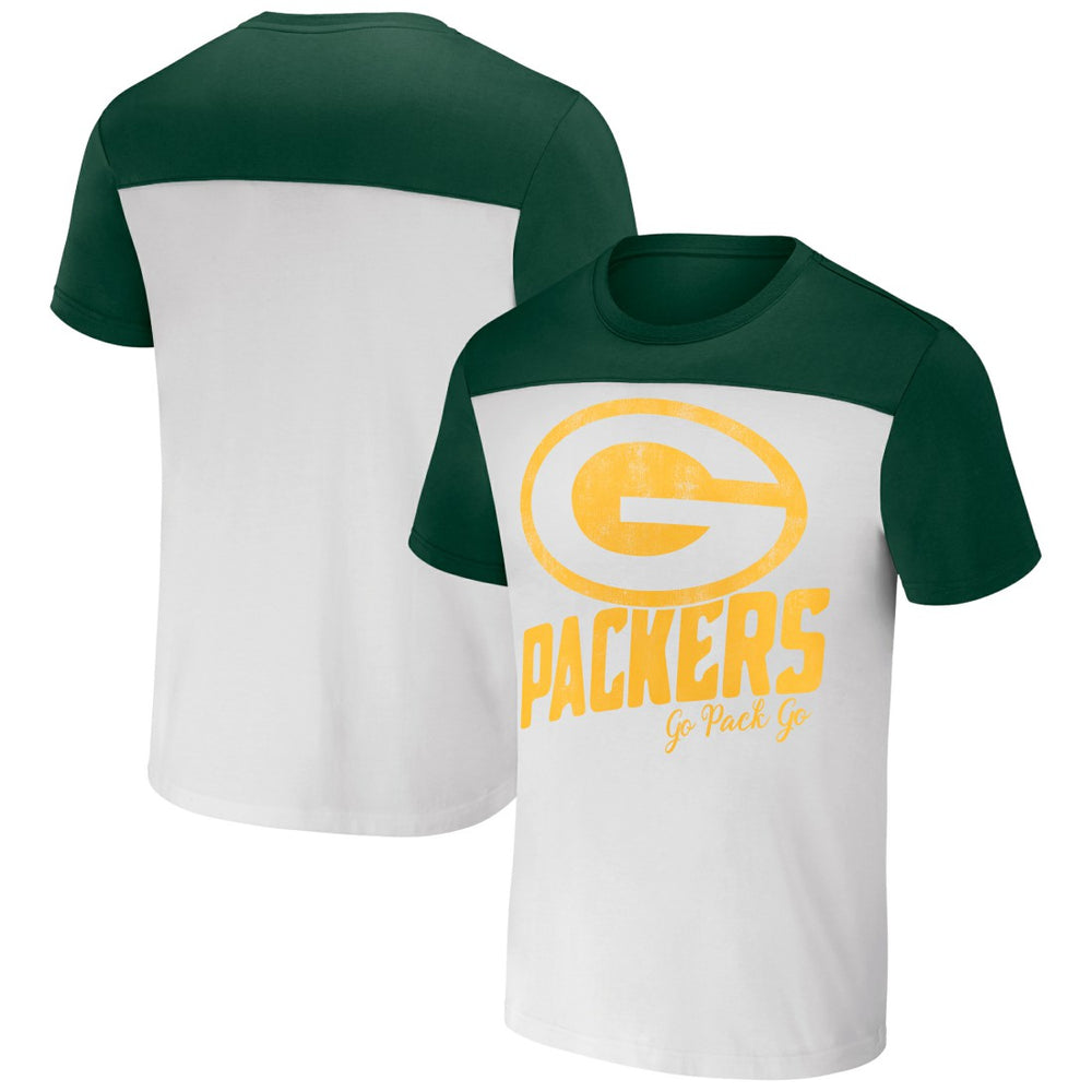 Green Bay Packers NFL x Darius Rucker Collection Colorblocked T-Shirt - White/Green for sale