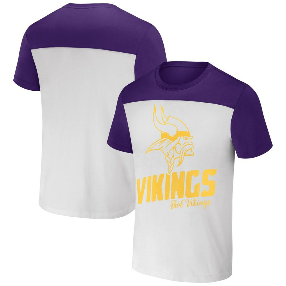 Minnesota Vikings NFL x Darius Rucker Collection Colorblocked T-Shirt - Cream for sale