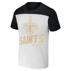 New Orleans Saints NFL x Darius Rucker Collection Colorblocked T-Shirt - White/Black sale