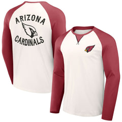 Arizona Cardinals NFL x Darius Rucker Collection Long Sleeve Raglan T-Shirt - Cream/Cardinal on sale