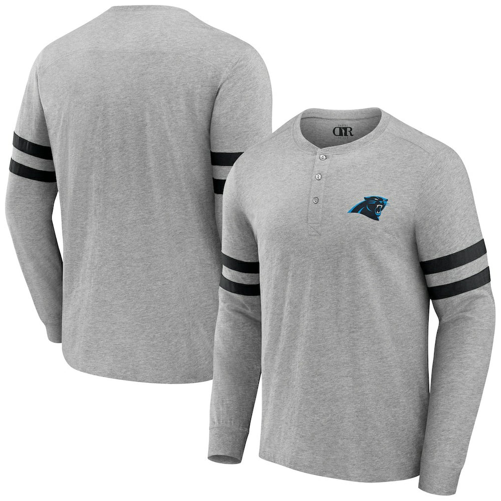 Carolina Panthers NFL x Darius Rucker Collection Henley Long Sleeve T-Shirt - Heather Gray sale