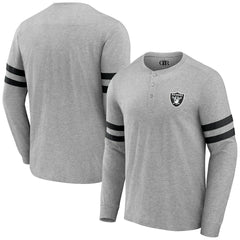 Las Vegas Raiders NFL x Darius Rucker Collection Henley Long Sleeve T-Shirt - Heather Gray discount