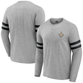 New Orleans Saints NFL x Darius Rucker Collection Henley Long Sleeve T-Shirt - Heather Gray discount