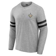 New Orleans Saints NFL x Darius Rucker Collection Henley Long Sleeve T-Shirt - Heather Gray discount