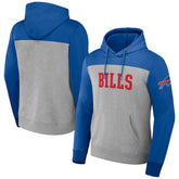 Buffalo Bills NFL x Darius Rucker Collection Color Blocked Pullover Hoodie - Heather Gray on sale