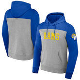 Los Angeles Rams NFL x Darius Rucker Collection Color Blocked Pullover Hoodie - Heather Gray on sale