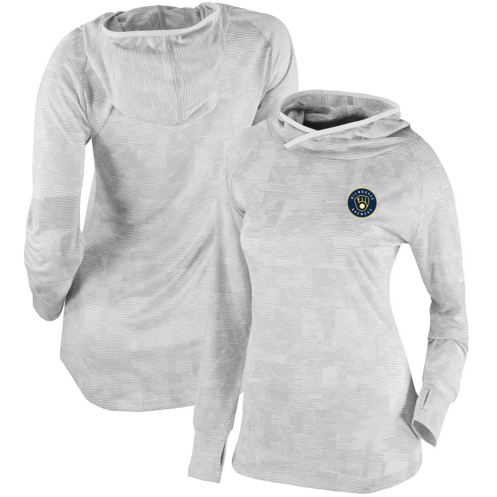 Milwaukee Brewers Women's Omni-Wick Sunday Ball Pullover Hoodie - White | Columbia