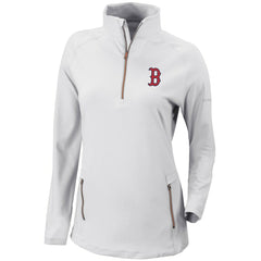 Boston Red Sox Women's Omni-Wick Outward Nine Quarter-Zip Pullover Top - White | Columbia