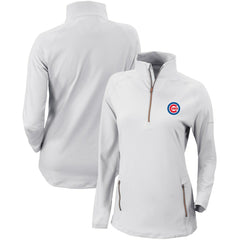 Chicago Cubs Women's Omni-Wick Outward Nine Quarter-Zip Pullover Top - White | Columbia