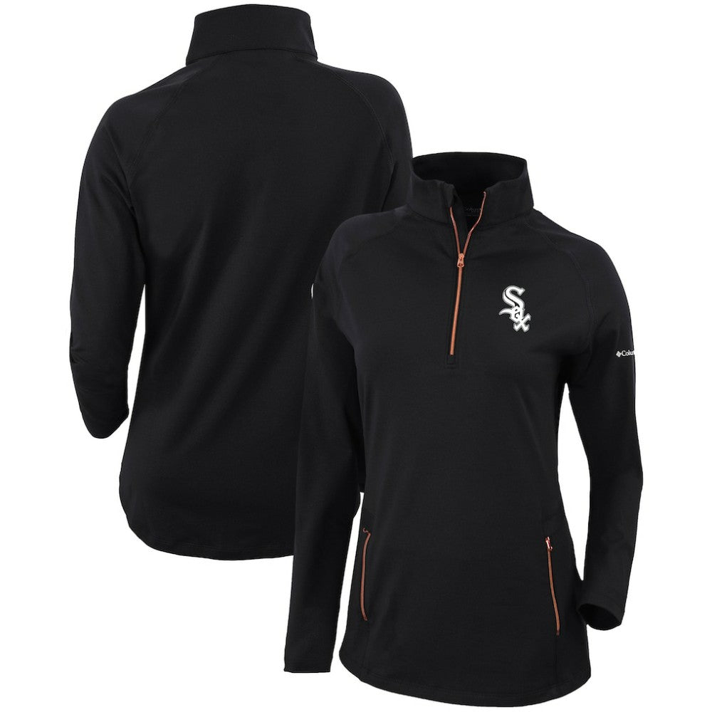 Chicago White Sox Women's Omni-Wick Outward Nine Quarter-Zip Pullover Top - Black | Columbia