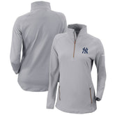 New York Yankees Women's Omni-Wick Outward Nine Quarter-Zip Pullover Top - Gray | Columbia