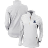 New York Yankees Women's Omni-Wick Outward Nine Quarter-Zip Pullover Top - White | Columbia
