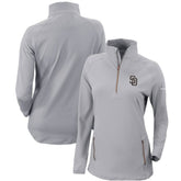 San Diego Padres Women's Omni-Wick Outward Nine Quarter-Zip Pullover Top - Gray | Columbia