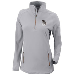 San Diego Padres Women's Omni-Wick Outward Nine Quarter-Zip Pullover Top - Gray | Columbia