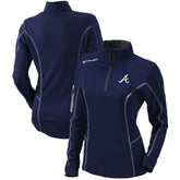 Atlanta Braves Women's Omni-Wick Shotgun Quarter-Zip Pullover Top - Navy | Columbia