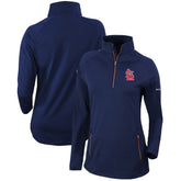 St. Louis Cardinals Women's Omni-Wick Outward Nine Quarter-Zip Pullover Top - Navy | Columbia