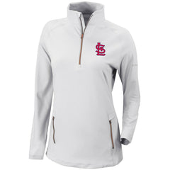 St. Louis Cardinals Women's Omni-Wick Outward Nine Quarter-Zip Pullover Top - White | Columbia