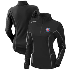 Chicago Cubs Women's Omni-Wick Shotgun Quarter-Zip Pullover Top - Black | Columbia