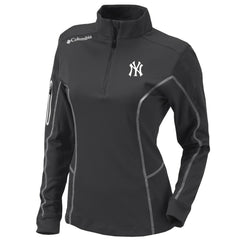 New York Yankees Women's Omni-Wick Shotgun Quarter-Zip Pullover Top - Charcoal | Columbia