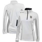 San Diego Padres Women's Omni-Wick Shotgun Quarter-Zip Pullover Top - White | Columbia