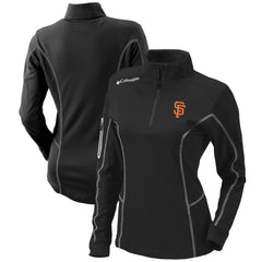 San Francisco Giants Women's Omni-Wick Shotgun Quarter-Zip Pullover Top - Black | Columbia