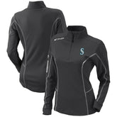 Seattle Mariners Women's Omni-Wick Shotgun Quarter-Zip Pullover Top - Charcoal | Columbia