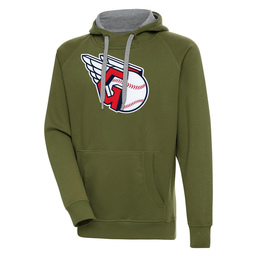 Cleveland Guardians Antigua Victory Pullover Hoodie - Olive