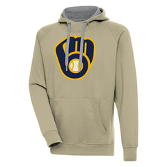 Milwaukee Brewers Antigua Victory Pullover Hoodie - Khaki