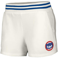 Chicago Cubs Lusso Women's Maeg Tri-Blend Pocket Shorts - White