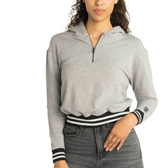 San Diego Padres Lusso Women's Magnolia Tri-Blend Quarter-Zip Hoodie - Gray
