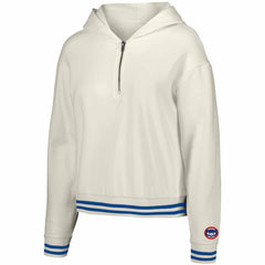 Chicago Cubs Lusso Women's Magnolia Tri-Blend Quarter-Zip Hoodie - White